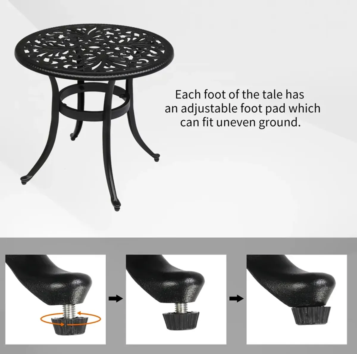 Phoenix Cast Aluminum Round Table for Patio Backyard and Poolside