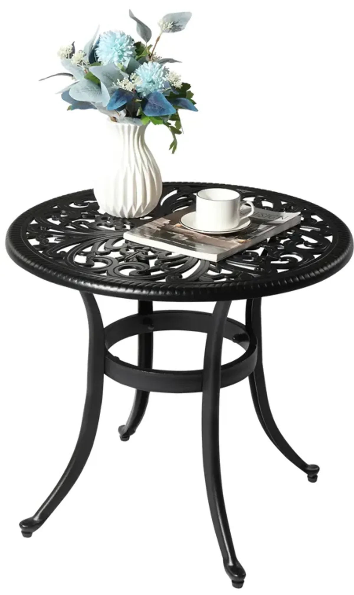 Phoenix Cast Aluminum Round Table for Patio Backyard and Poolside
