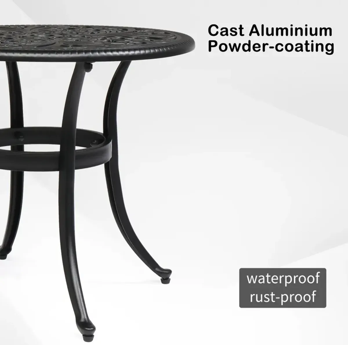 Phoenix Cast Aluminum Round Table for Patio Backyard and Poolside