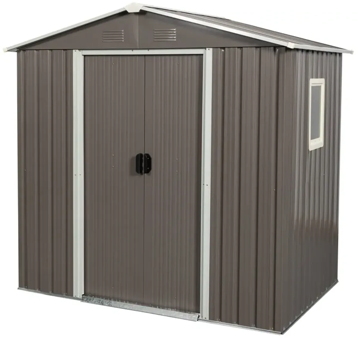 MONDAWE 6ft x 5ft Outdoor Metal Storage Shed Waterproof Shed With window