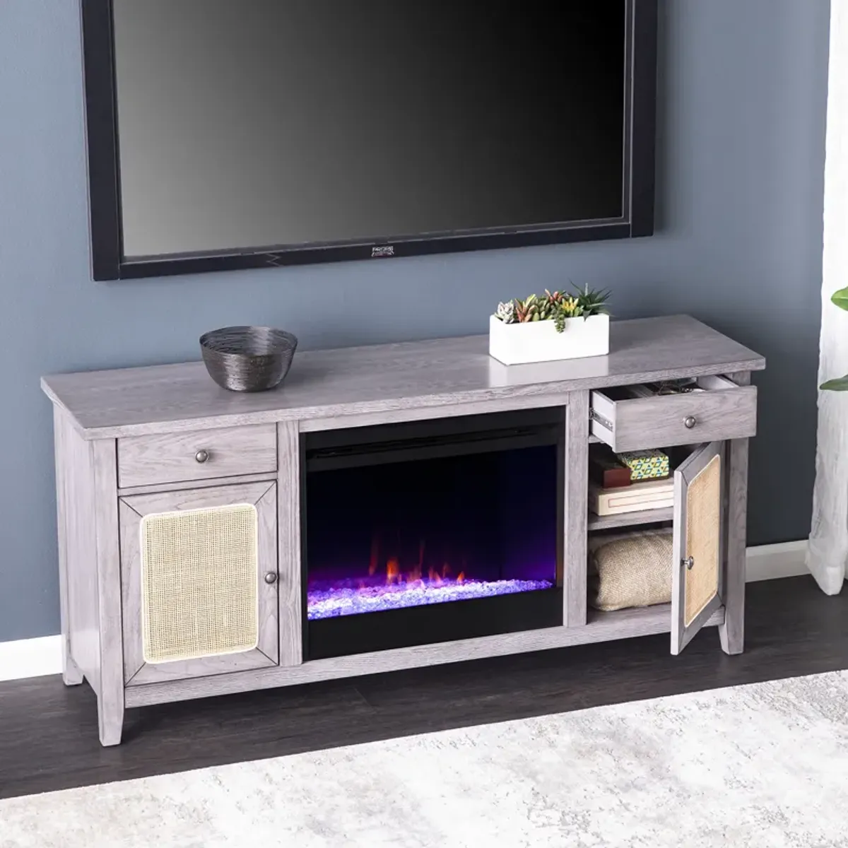 Raegan Color Changing Fireplace Console