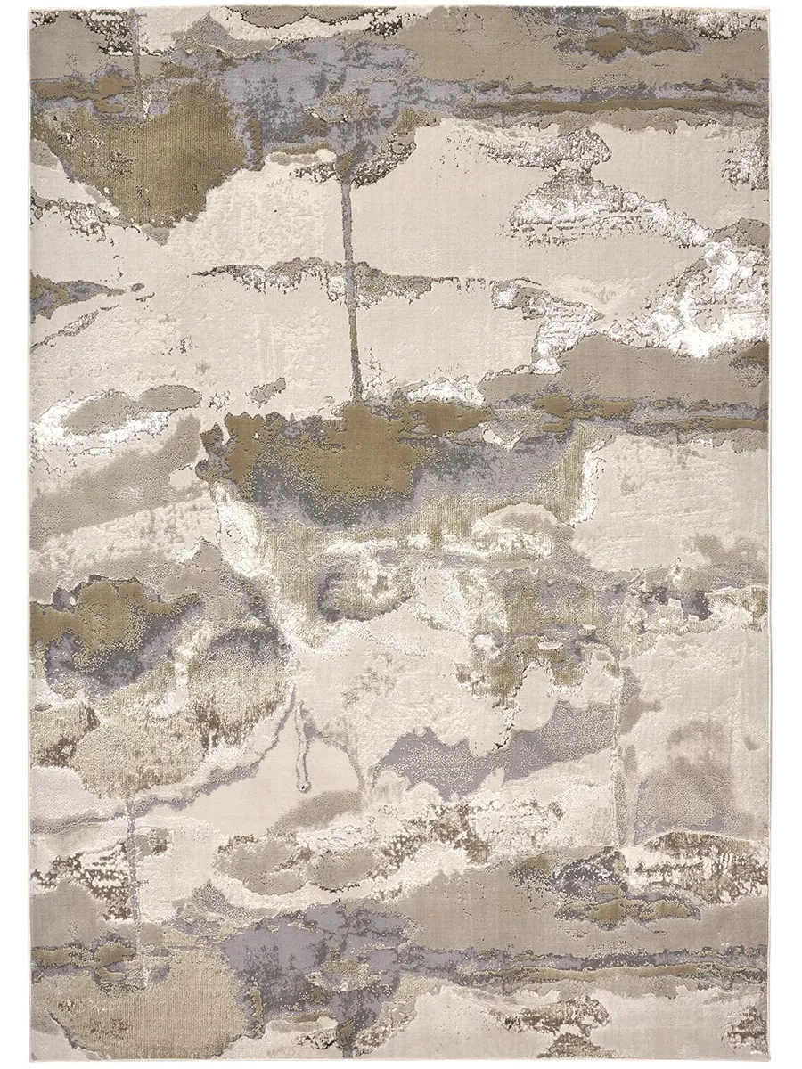 Aura 3737F Gray/Ivory/Gold 3'11" X 6' Rug