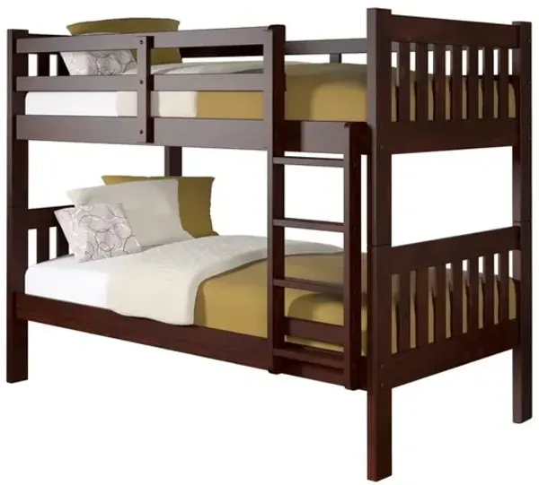 Donco Trading Twin/Twin Mission Bunk Bed, Drawers Or Trundle Not Included