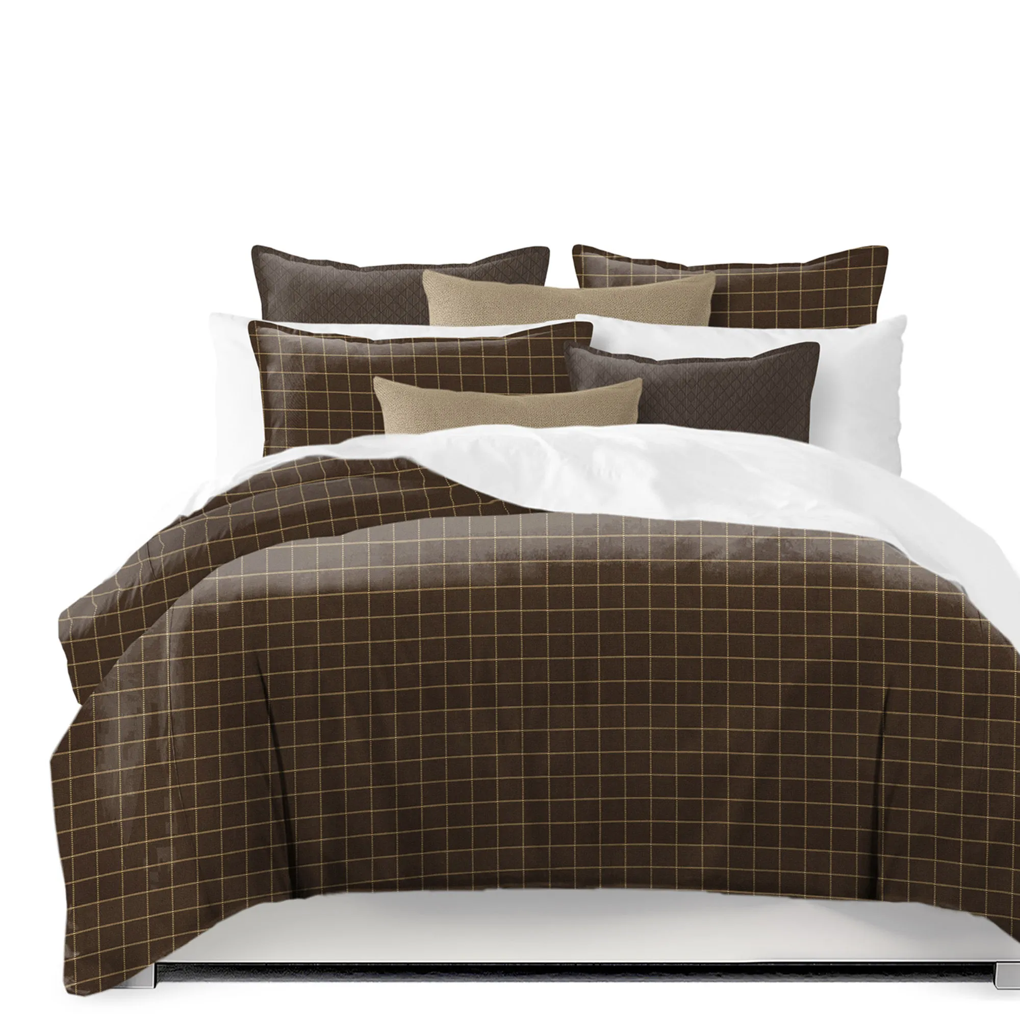 6ix Tailors Fine Linens Ansible Chocolate Coverlet Set