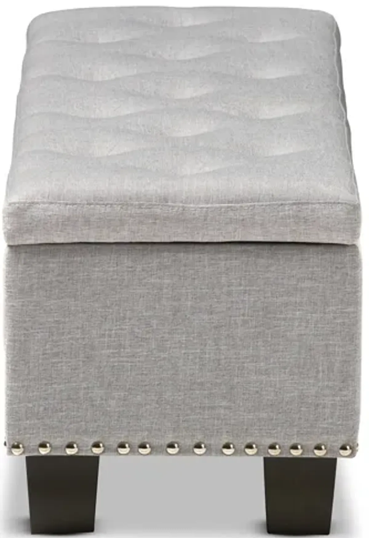 Baxton Studio Hannah Modern Dark Grey Fabric Upholstered Button Tufting Storage Ottoman Bench