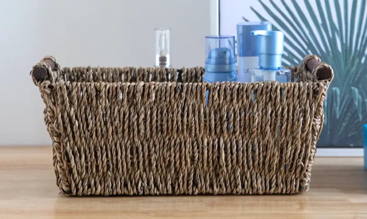 Seagrass Counter-Top Basket Great for Folded Paper Towel