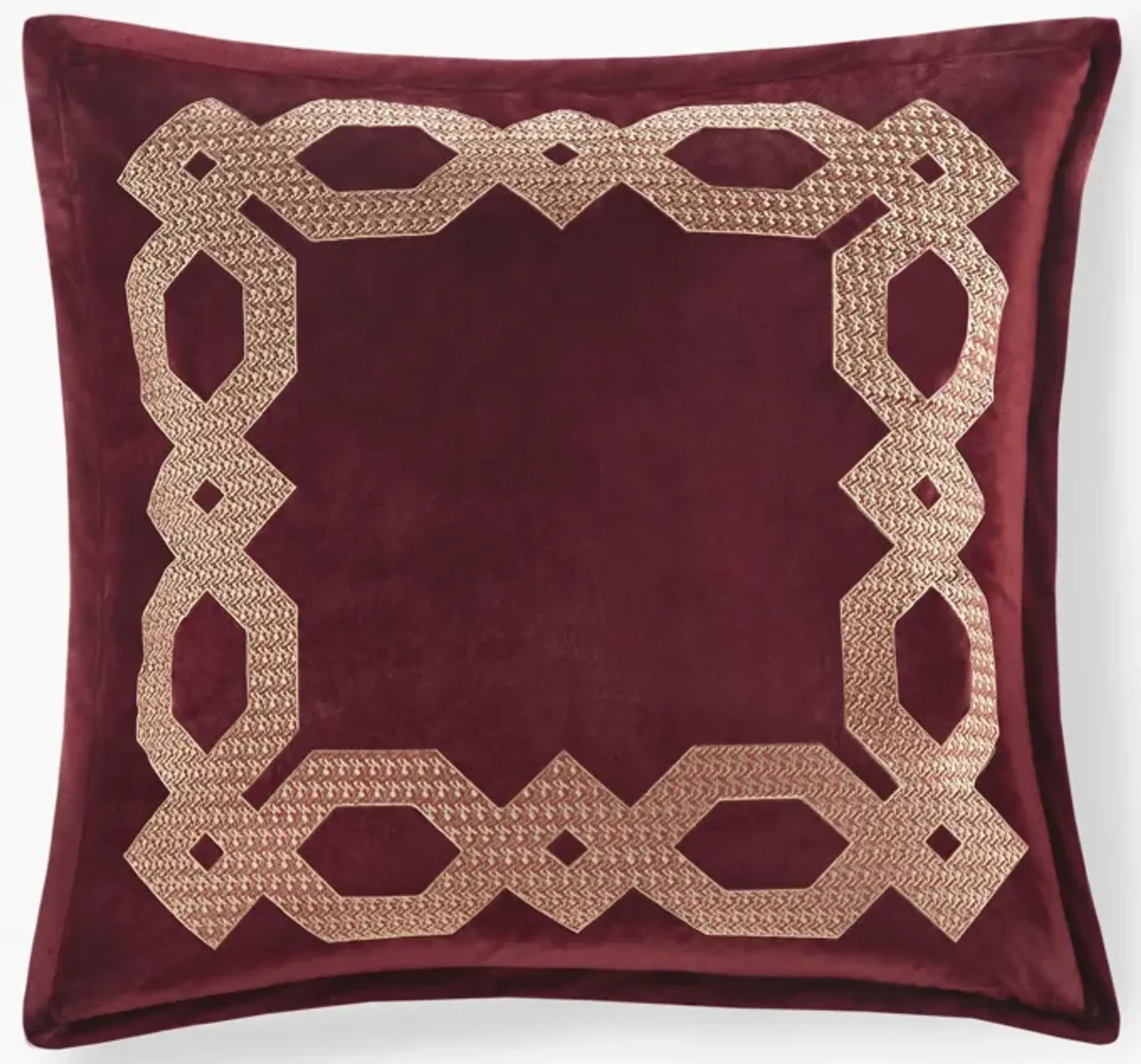 Gracie Mills Mallor Geometric Embroidered Velvet European Pillow Sham