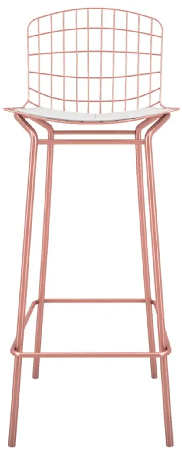 Madeline Pink and White Bar Stools (Set of 2)