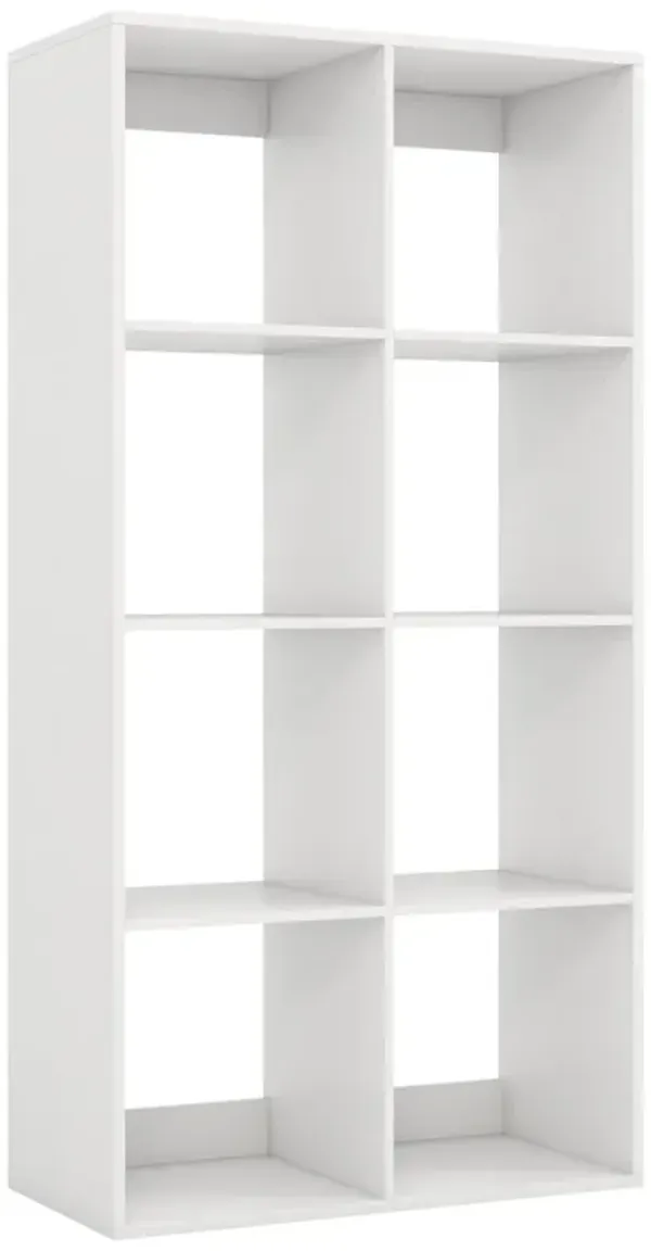 8 Cube Bookshelf with Back Guardrail for Living Room Bedroom