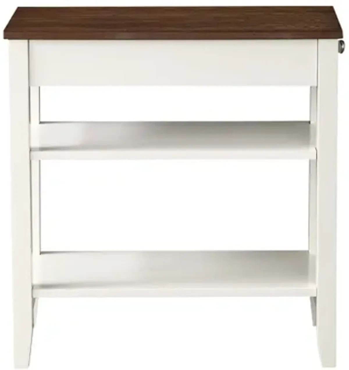 Convenience Concepts American Heritage 1 Drawer Chairside End Table with Shelves, 23.5 x 11.25 x 24, Driftwood Top/White Frame