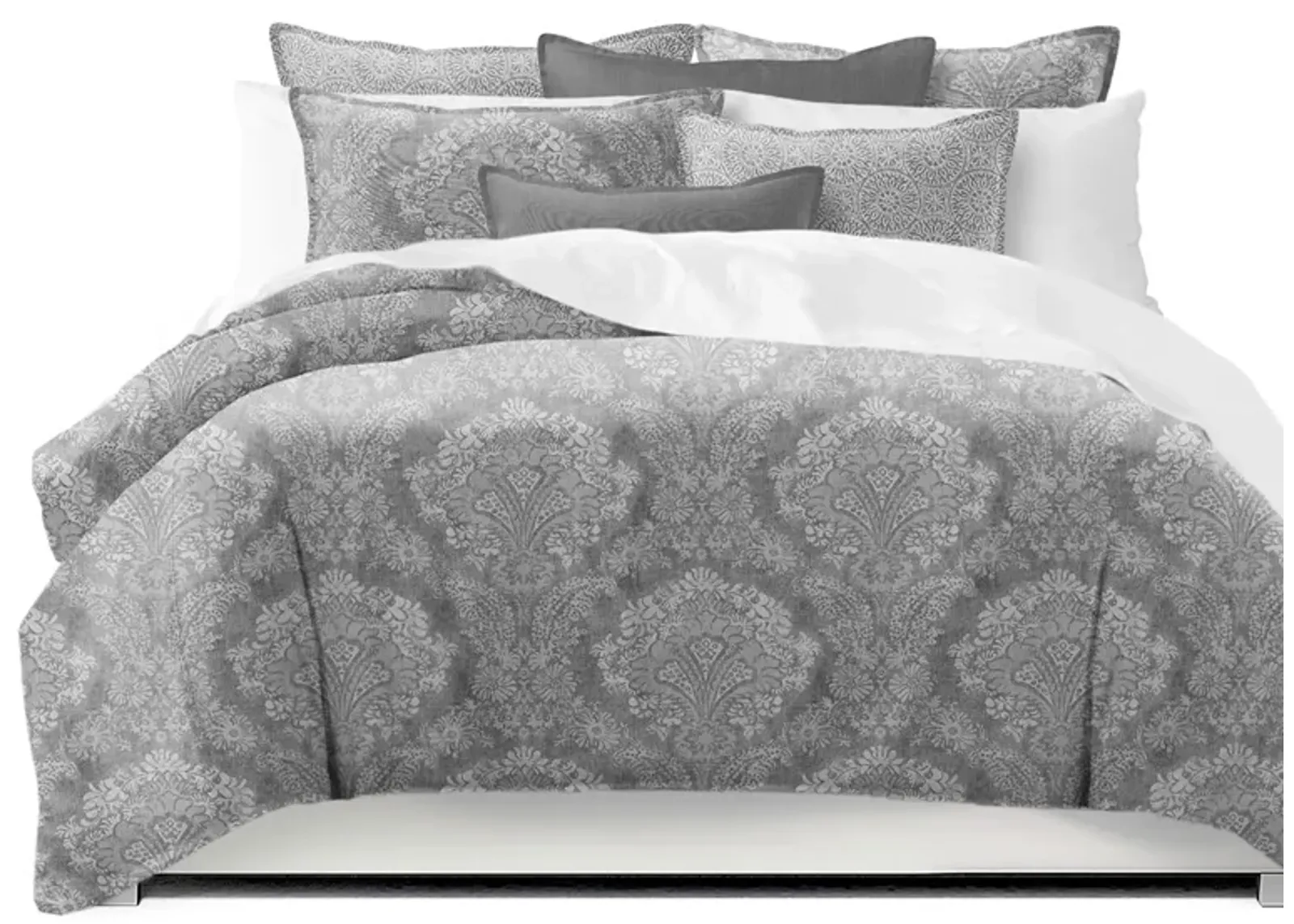 6ix Tailors Fine Linens Ophelia Gray Comforter Set