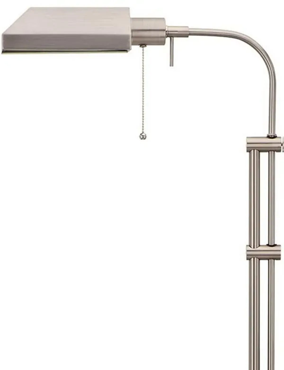 Metal Rectangular Floor Lamp with Adjustable Pole, White-Benzara