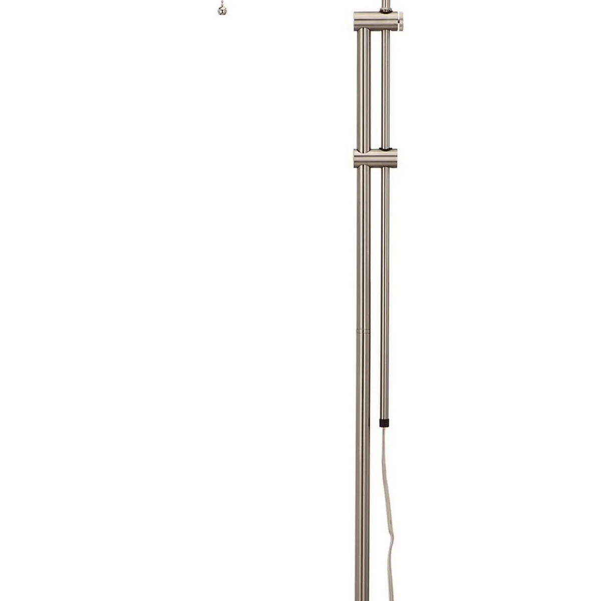 Metal Rectangular Floor Lamp with Adjustable Pole, White-Benzara