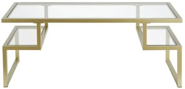 Hudson&Canal Zander 45'' Wide Rectangular Coffee Table in Brass