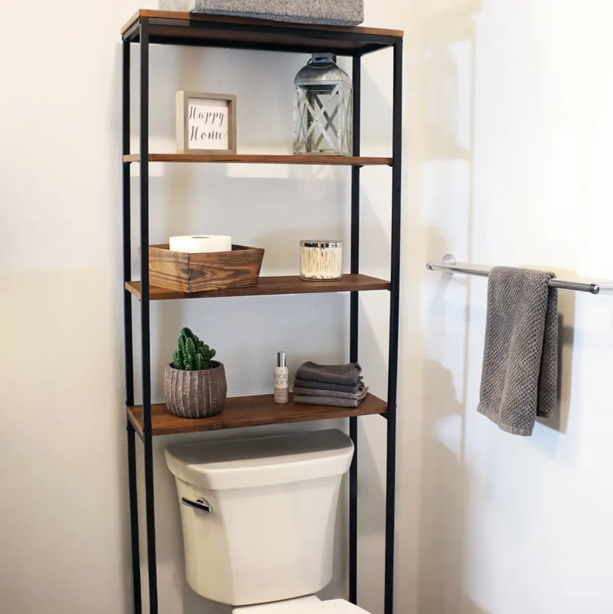 Sunnydaze 4-Tier Industrial Over-the-Toilet Storage Shelf