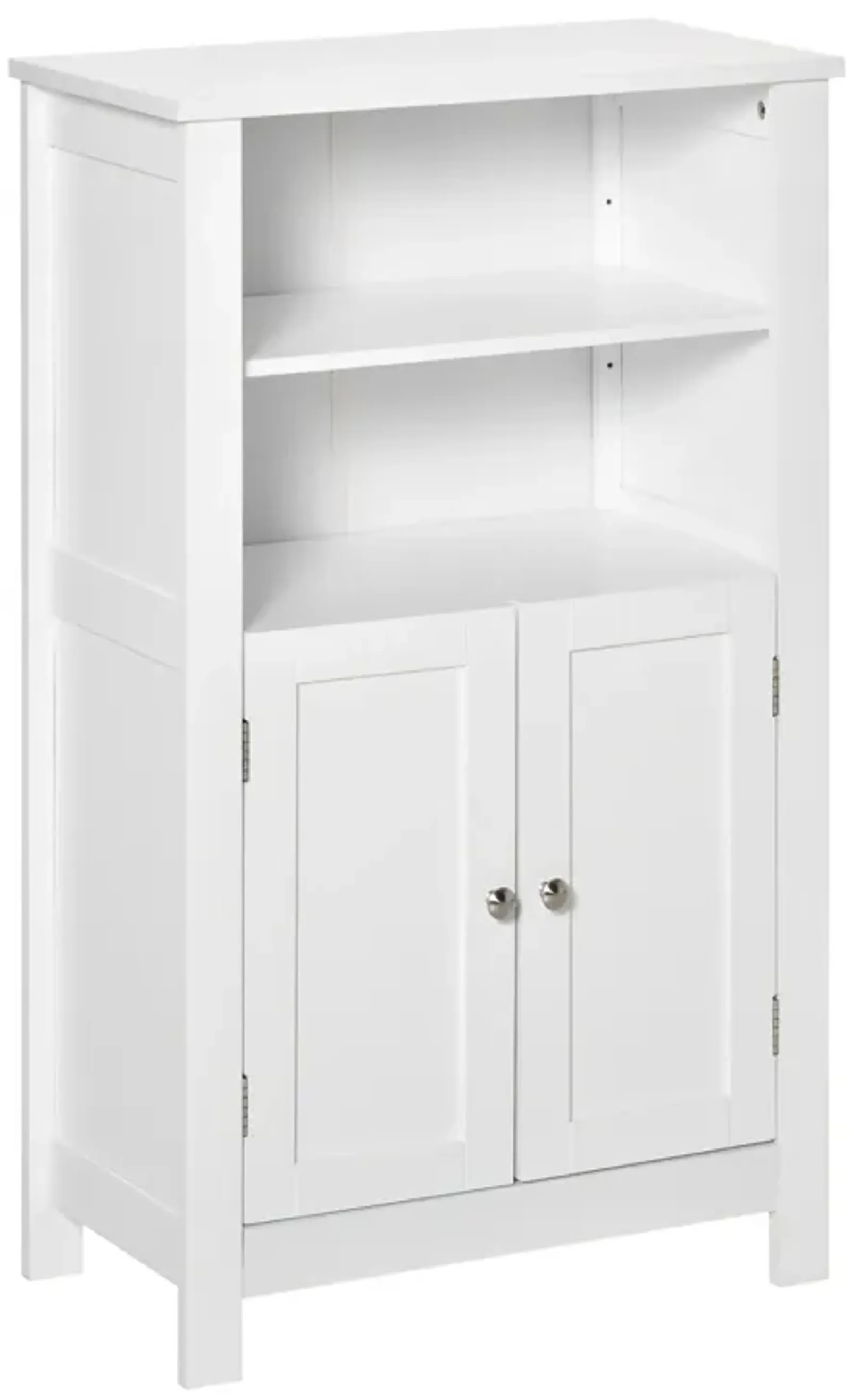 White Bathroom Storage: Freestanding Double Door Floor Cabinet