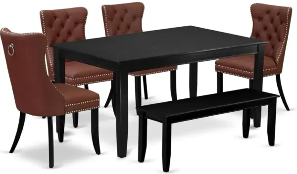 6 Piece Kitchen Table Set Consists of a Rectangle Dining Table