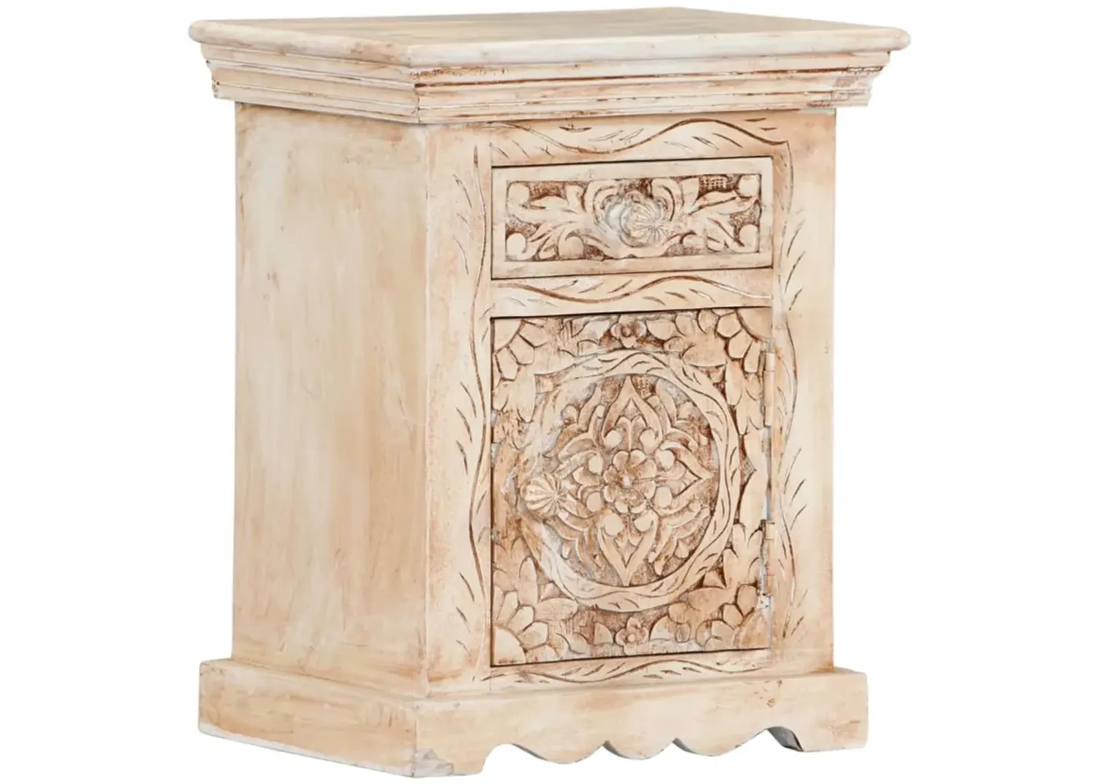 vidaXL Bedside Cabinet 15.7"x11.8"x19.7" Solid Mango Wood