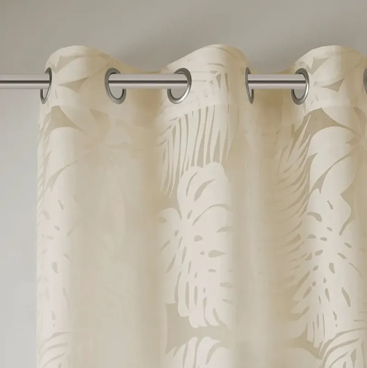 Gracie Mills Zephyr Costal Lightweight Burnout Sheer Window Curtain