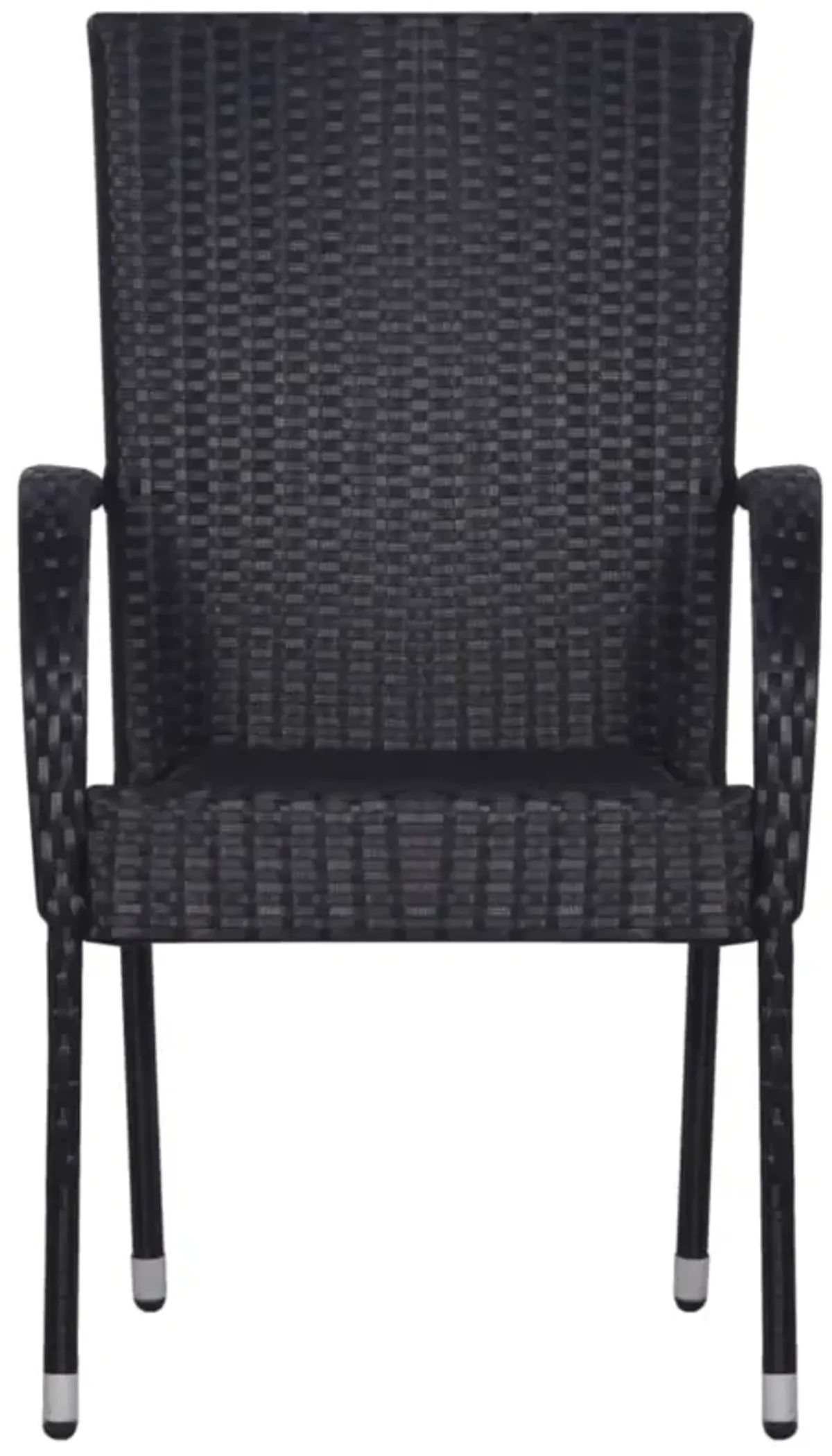 vidaXL 5 Piece Garden Dining Set Poly Rattan Black