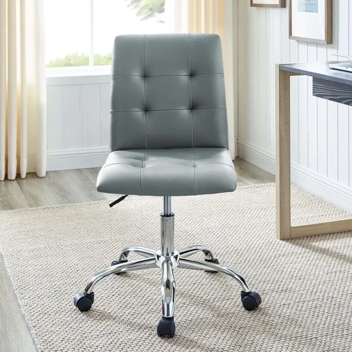 Modway Furniture - Prim Armless Mid Back Office Chair White