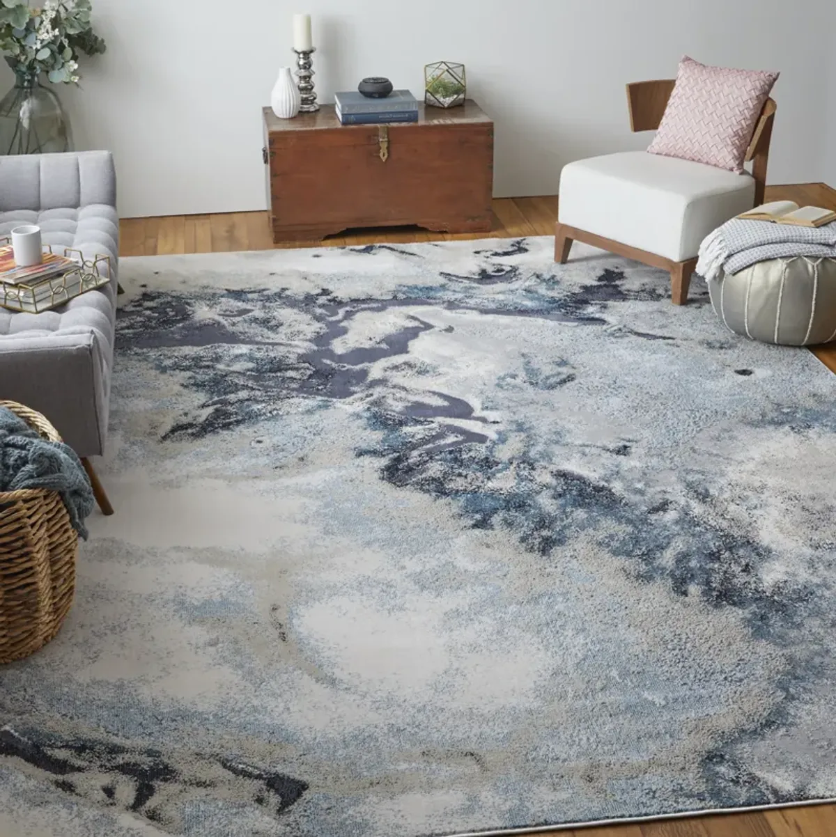 Astra 39L4F Blue/Gray/Ivory 8' x 10' Rug