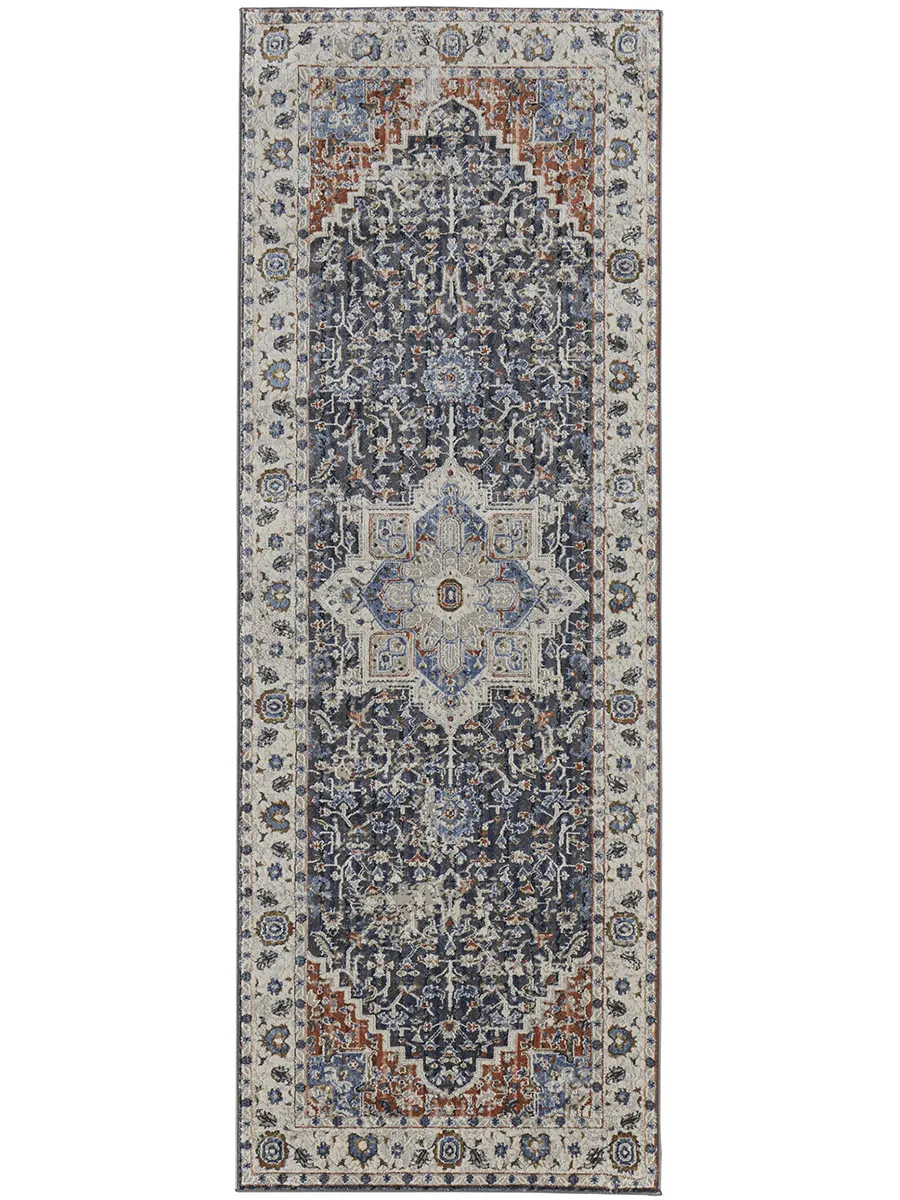 Kaia 39HTF Ivory/Blue/Red 3' x 8' Rug