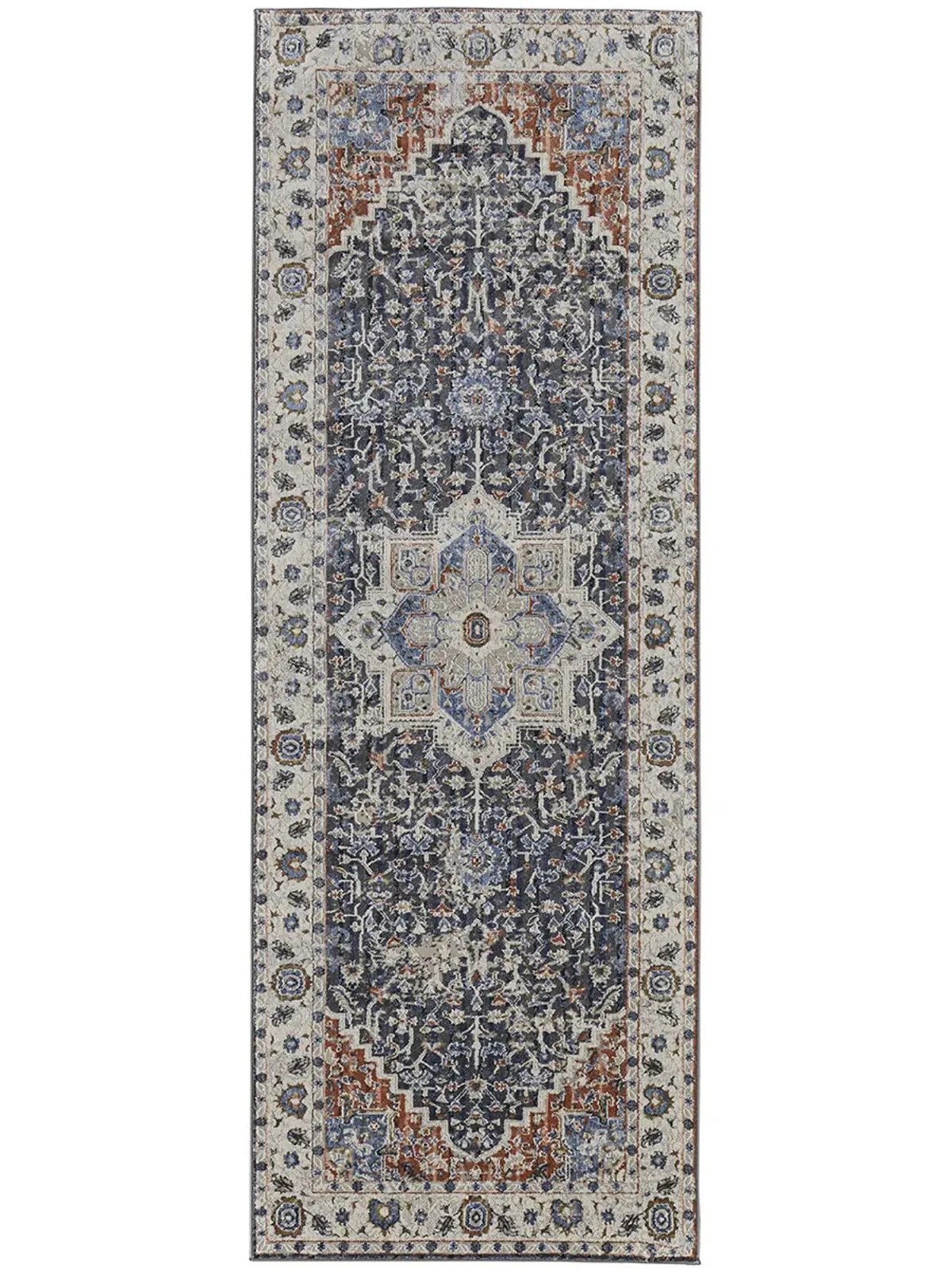 Kaia 39HTF Ivory/Blue/Red 3' x 8' Rug