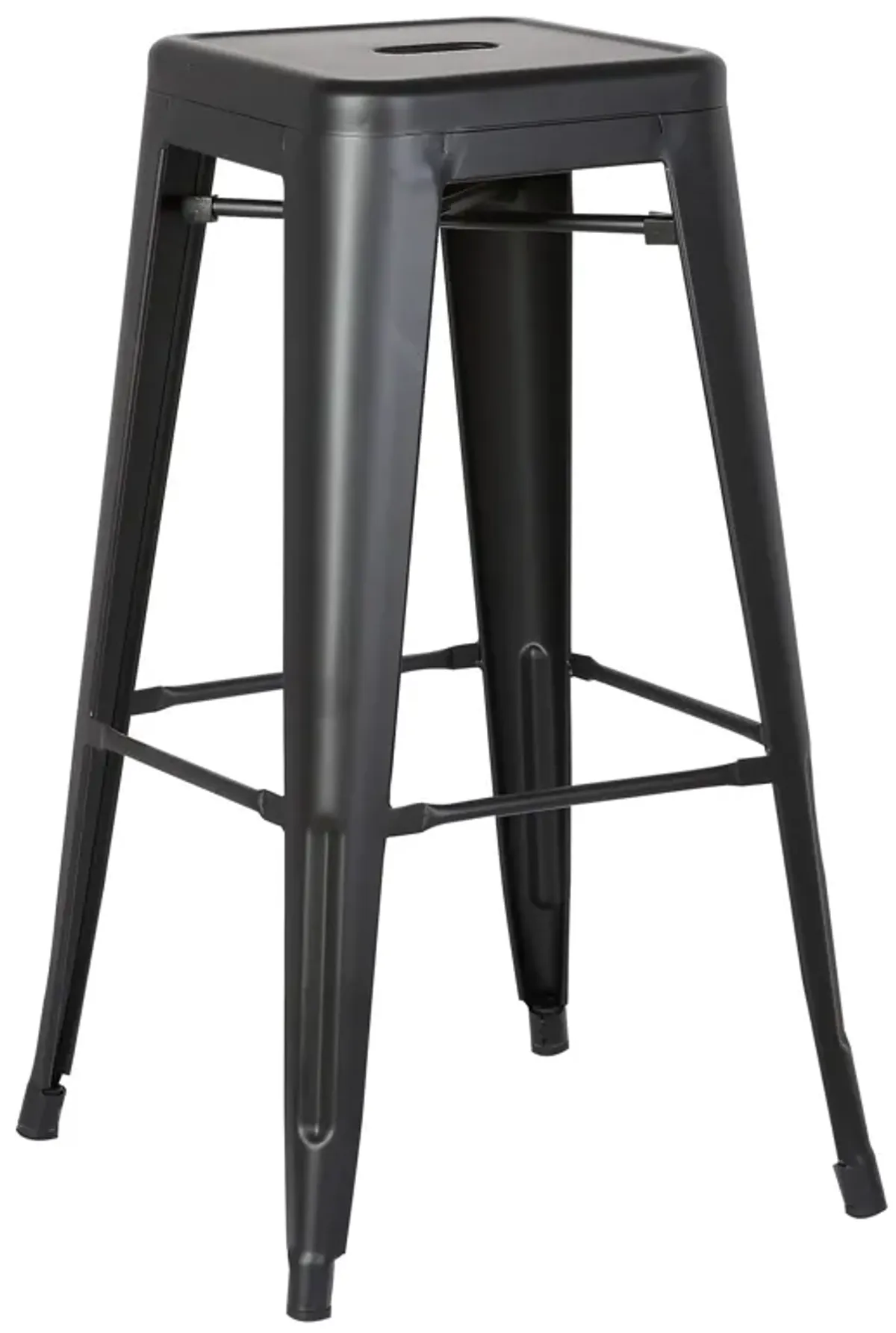30" Matte Black Backless Metal Barstool With A Set Of 2