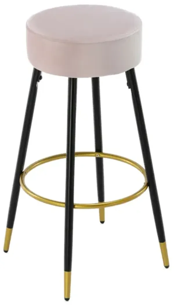 Counter Height Bar Stools Set of 2, Velvet Kitchen Stools Upholstered Dining Chair Stools 24 Inches Height with Golden Footrest for Kitchen Island Coffee Shop Bar Home Balcony,