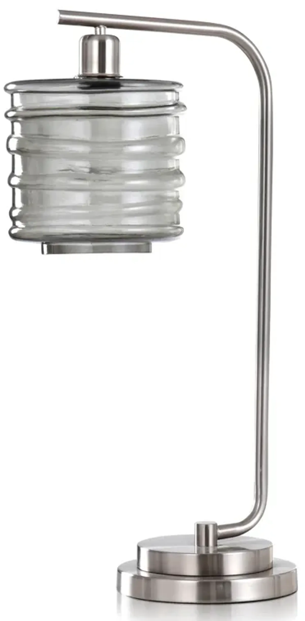 Nickel & Smoke Glass Desk Lamp