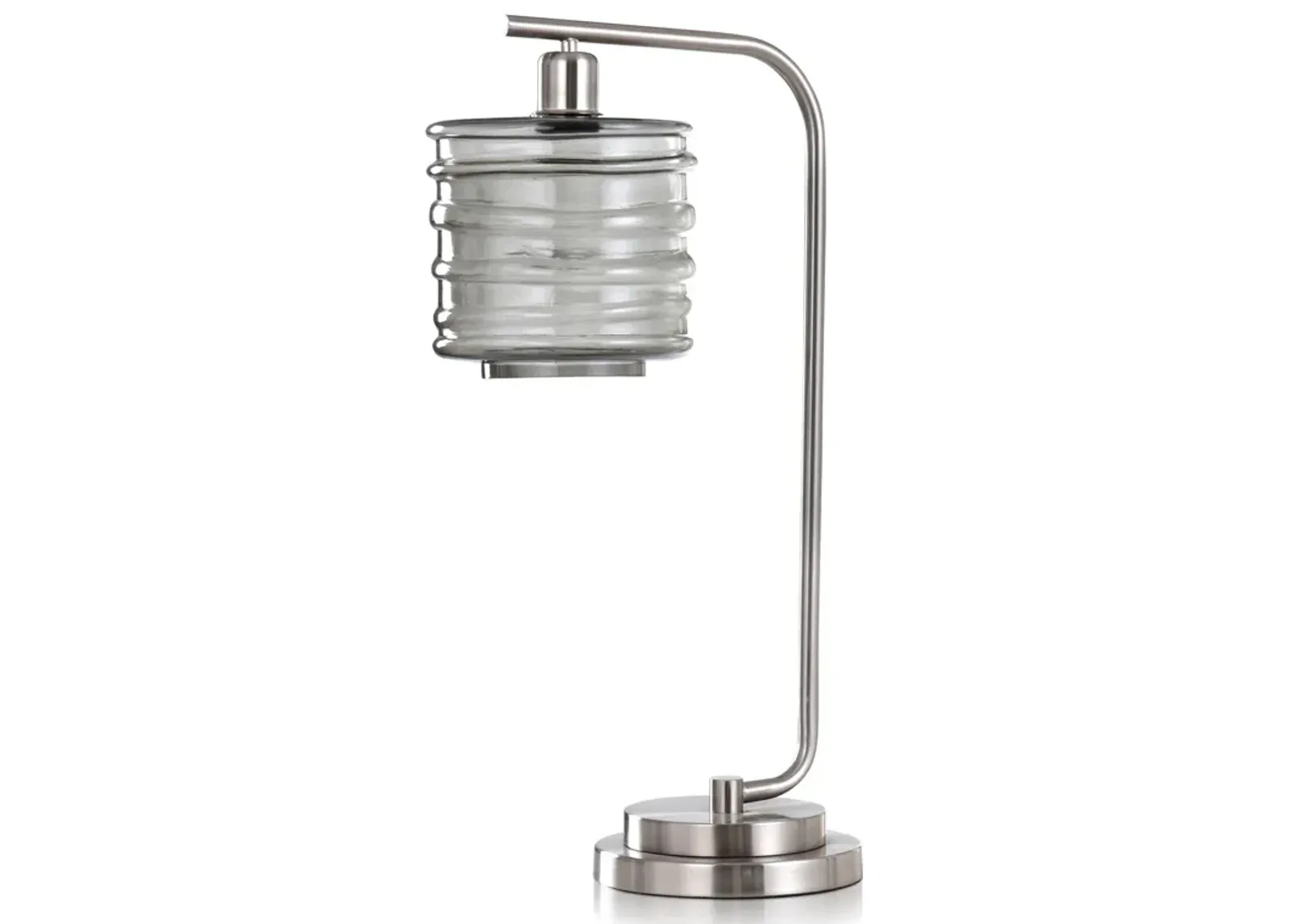 Nickel & Smoke Glass Desk Lamp