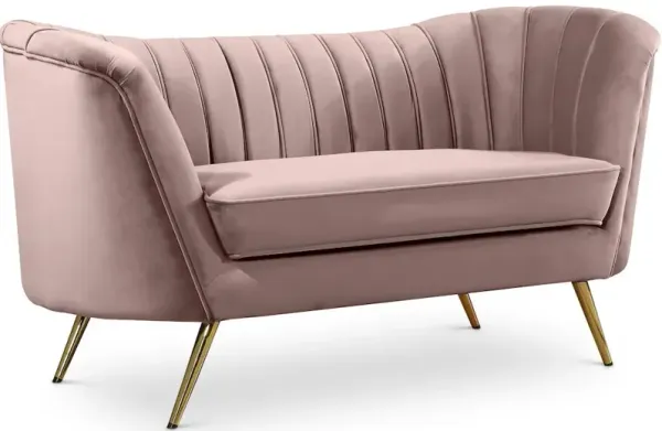 Meridian Furniture Margo Pink Velvet Loveseat