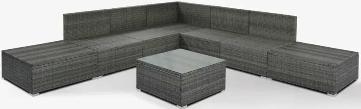 Whisen 8-Pieces Outdoor Patio Furniture Sets, Garden Conversation Wicker Sofa Set