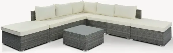 Whisen 8-Pieces Outdoor Patio Furniture Sets, Garden Conversation Wicker Sofa Set