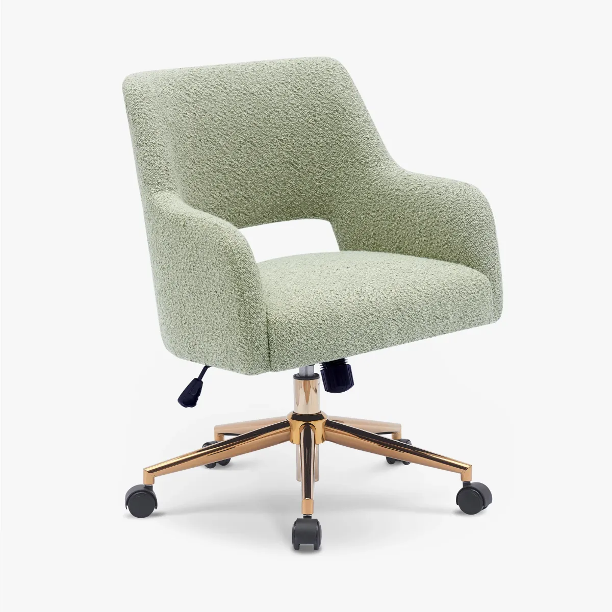 WestinTrends Mid-Century Modern Swivel Office Vanity Chair with Wheels