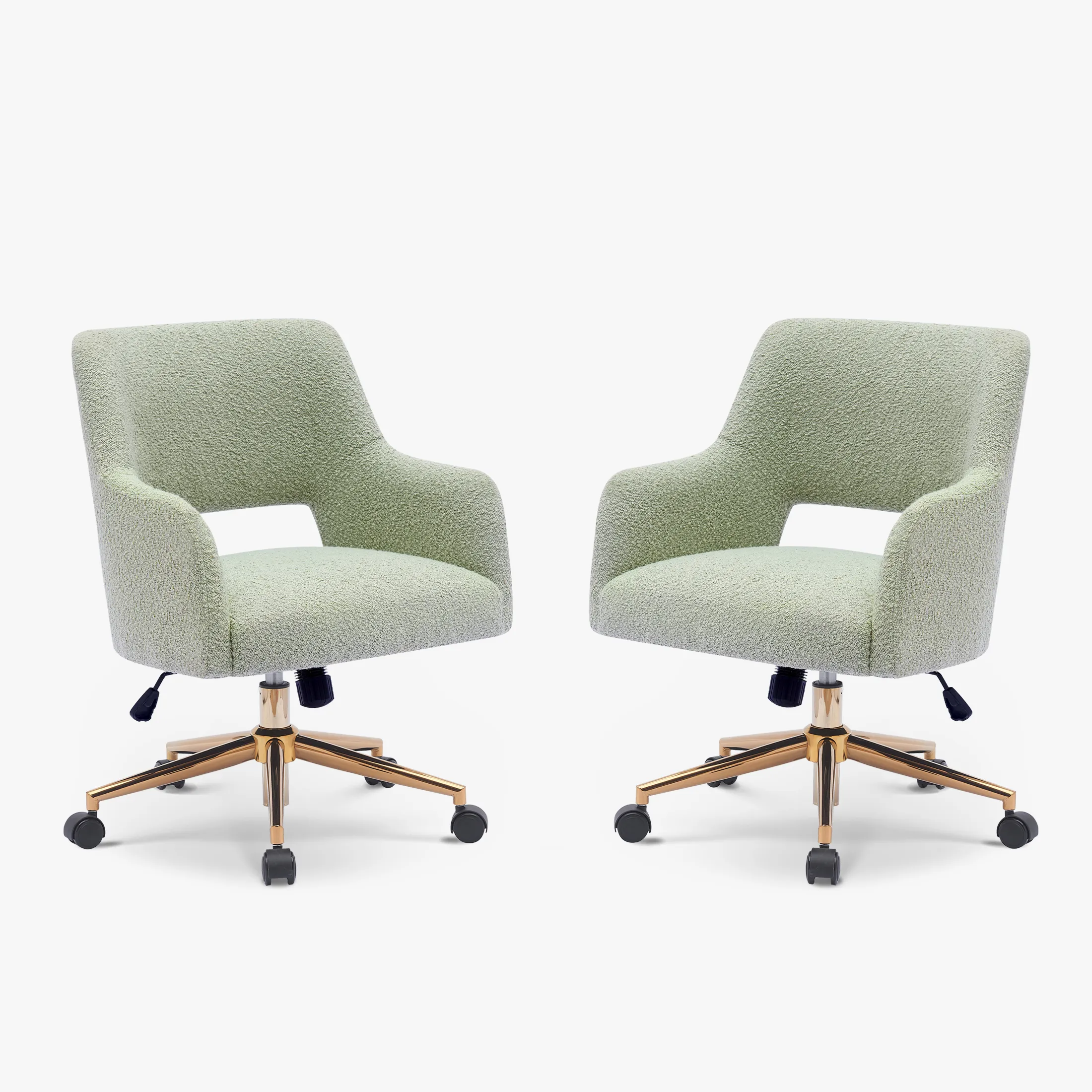 WestinTrends Mid-Century Modern Swivel Office Vanity Chair with Wheels