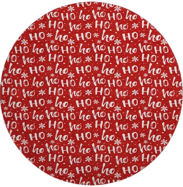 Merry & Bright MY22 Red 8' Round Rug