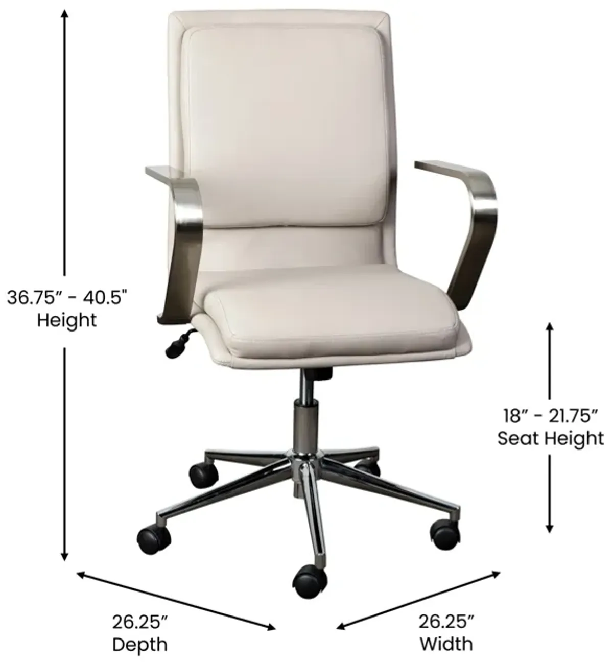 James Mid-Back Designer Executive Office Chair with Base and Arms