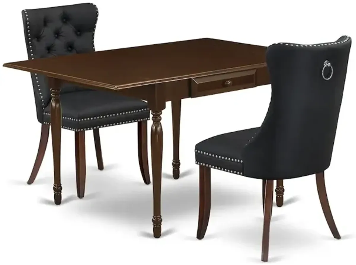 3 Piece Dinette Set Consists of a Rectangle Kitchen Table with Dropleaf