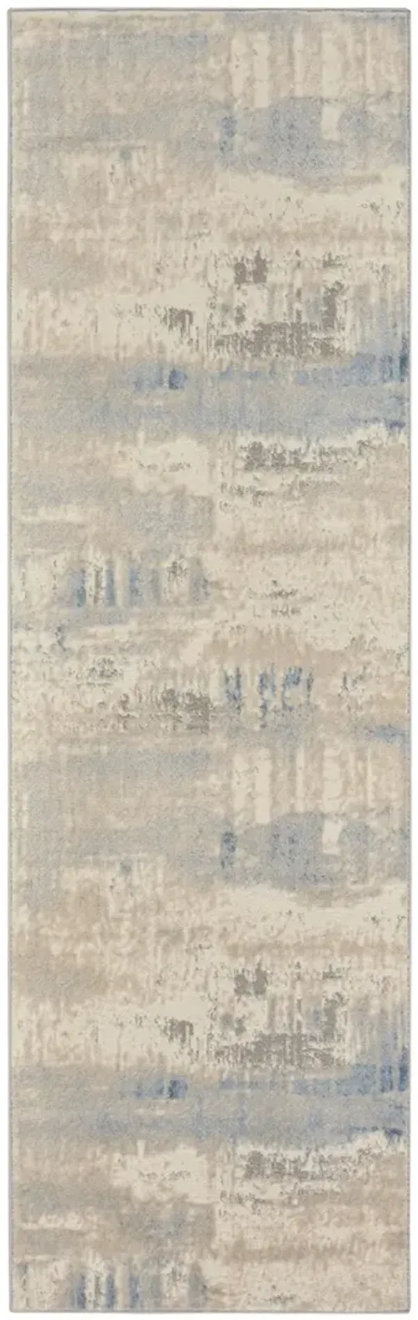 Solace SLA07 Ivory/Gray/Blue 2'3" x 7'3" Rug