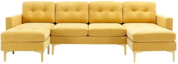 110" L-Shape Convertible Sectional Sofa Couch with Movable Ottoman