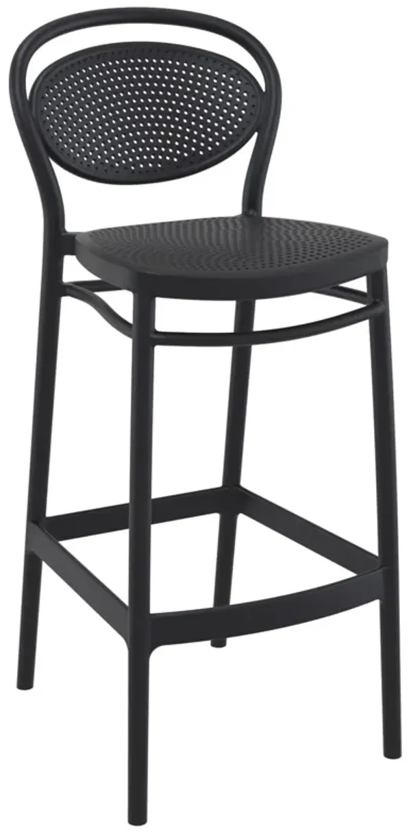 41.75" White Outdoor Patio Bar Stool
