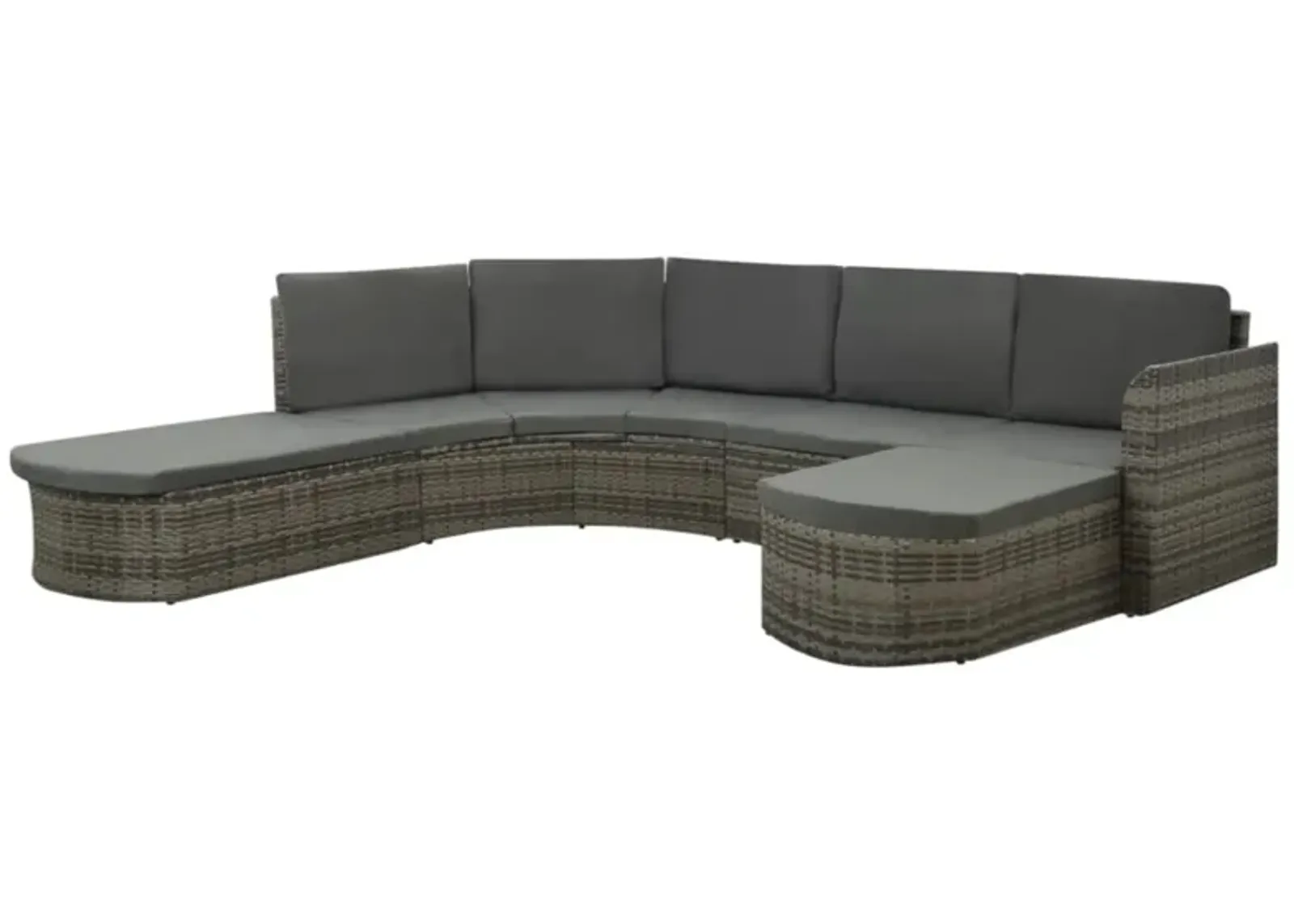 vidaXL 4 Piece Garden Lounge Set with Cushions Poly Rattan Gray