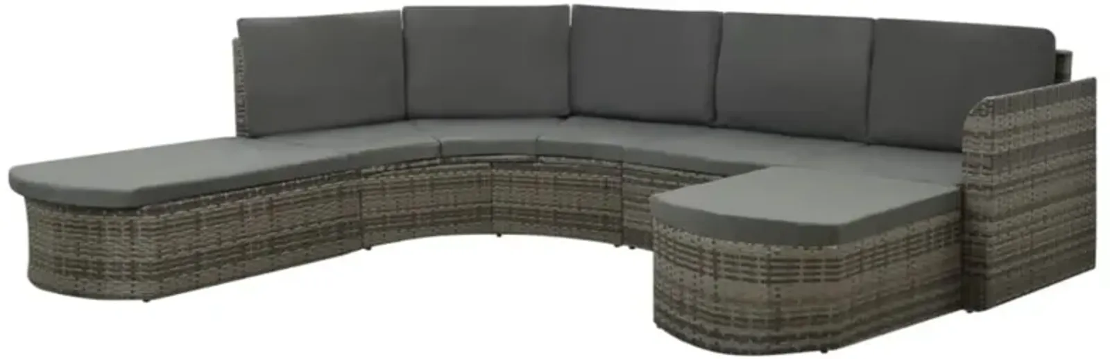 vidaXL 4 Piece Garden Lounge Set with Cushions Poly Rattan Gray