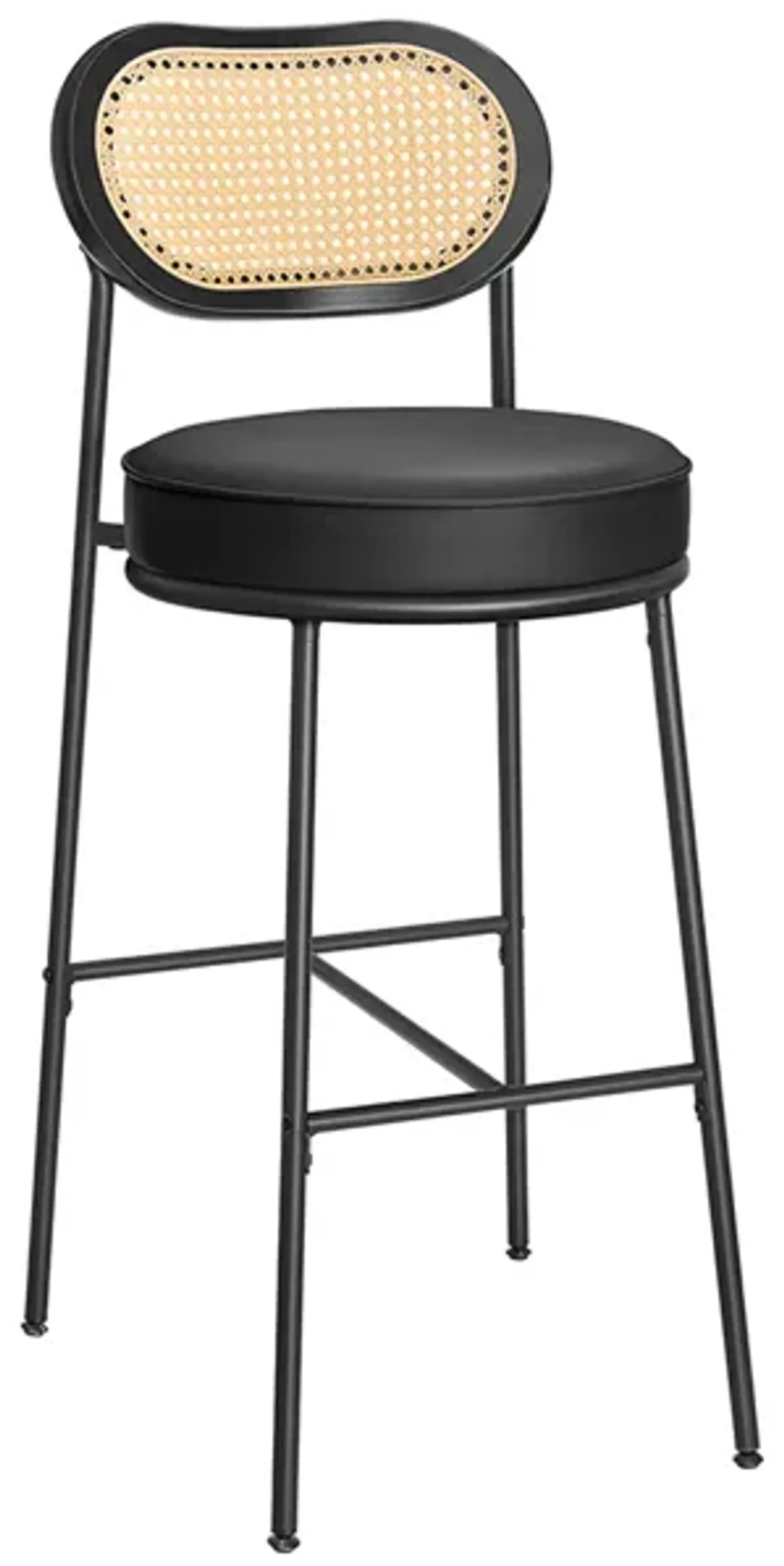 Bar Stools Set of 2, Bar Height Bar Stool with PE Rattan Back