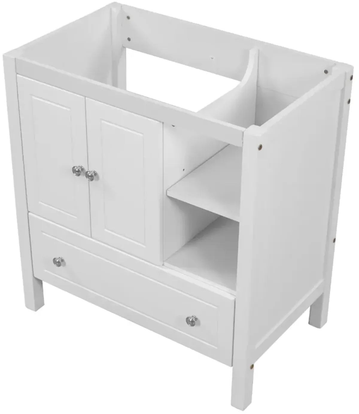 30" Bathroom Vanity Base Only, Solid Wood Frame, Bathroom Storage Cabinet With Doors And Drawers