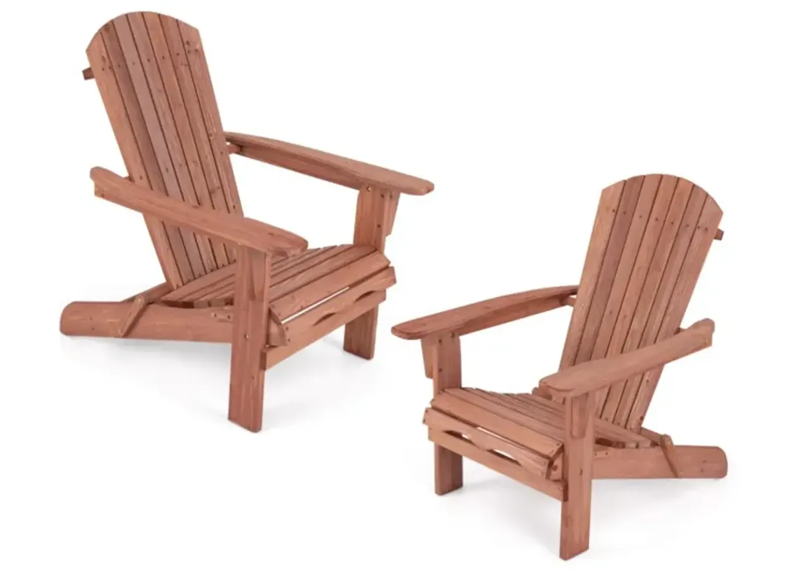 Hivvago Folding Adirondack Chair Set of 2 with High Backrest and Wide Armrests