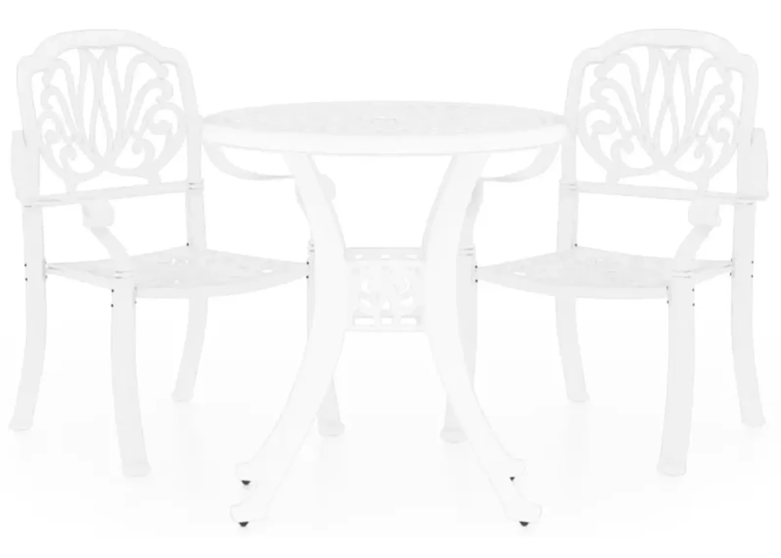 vidaXL 3 Piece Bistro Set Cast Aluminum White