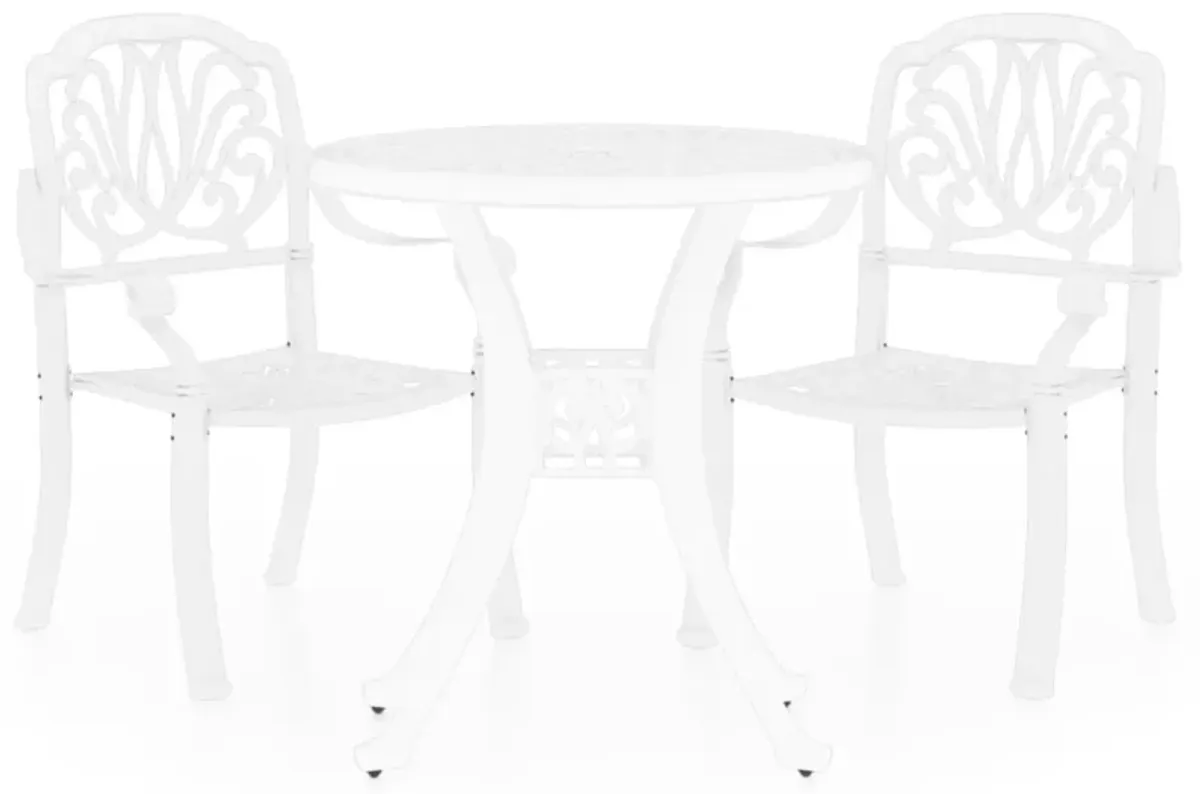 vidaXL 3 Piece Bistro Set Cast Aluminum White